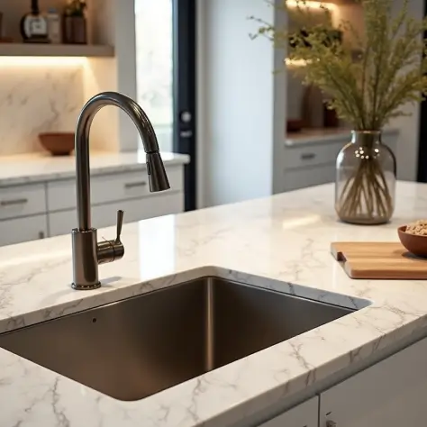 Premium-stainless-steel-sink-installed-with-granite-countertop-in Tampa-kitchen